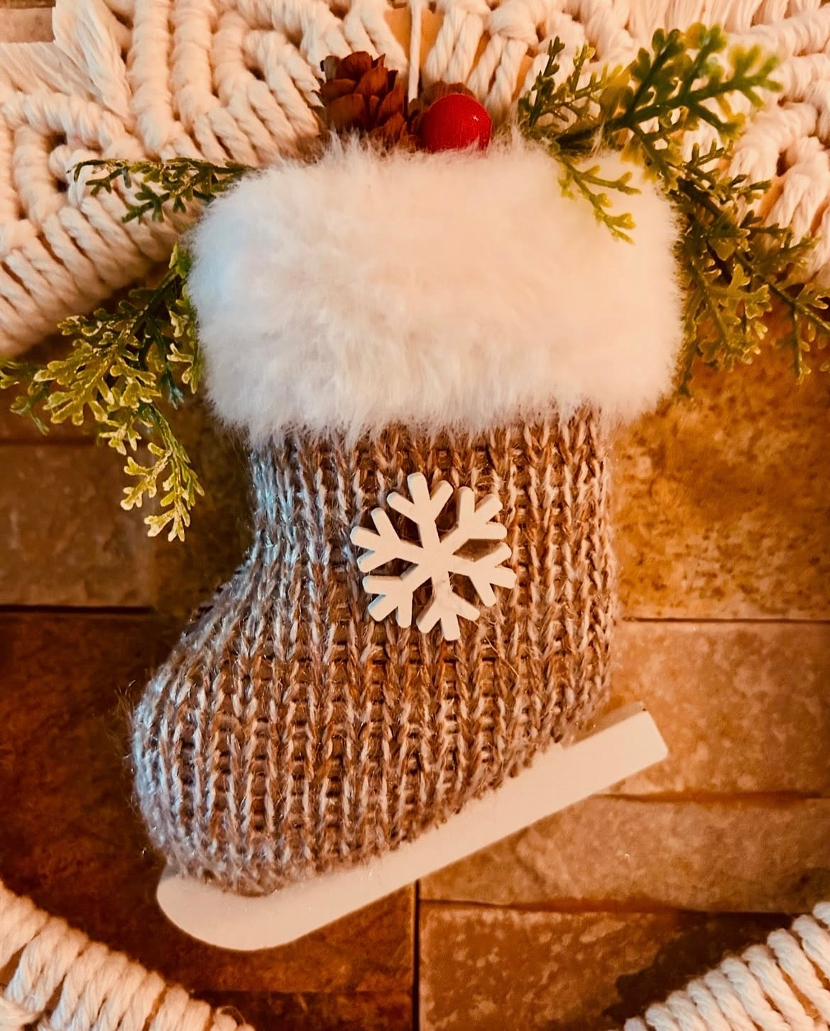 Couronne de Noël en macramé