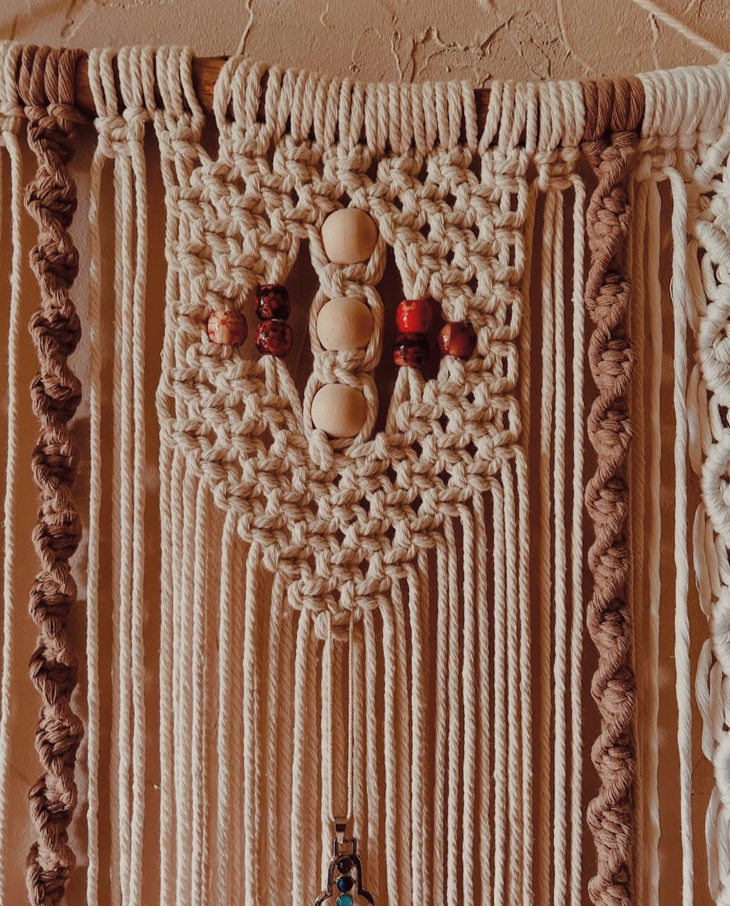 Macramé zen marron et blanc