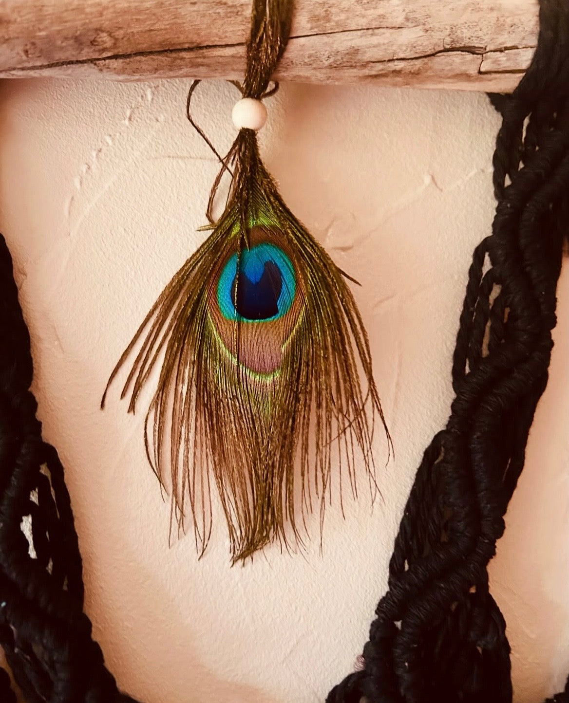 Macramé noir et bleu