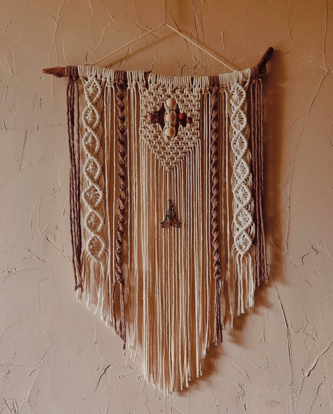 Macramé zen marron et blanc