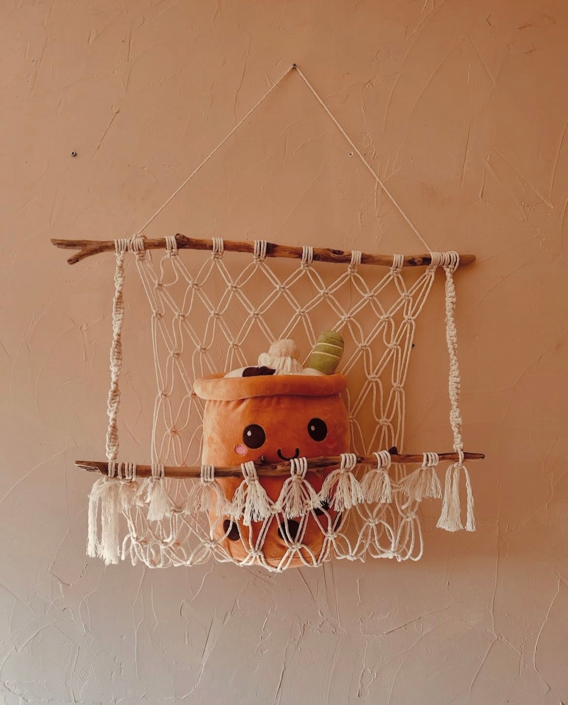 Porte peluche en corde